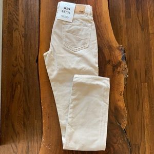 Cream Lightweight Corduroy Slim Straight